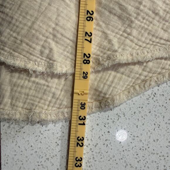 Aerie Gauzy Coverup Shirt Soft Oat Cream Large Lagenlook Beach Resort Vacation - Picture 10 of 10